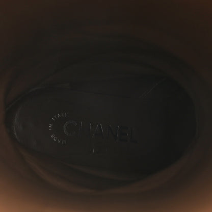 Chanel Calfskin CC Cap Toe Knee High Boots 37 Marine Fonce 9 of 11