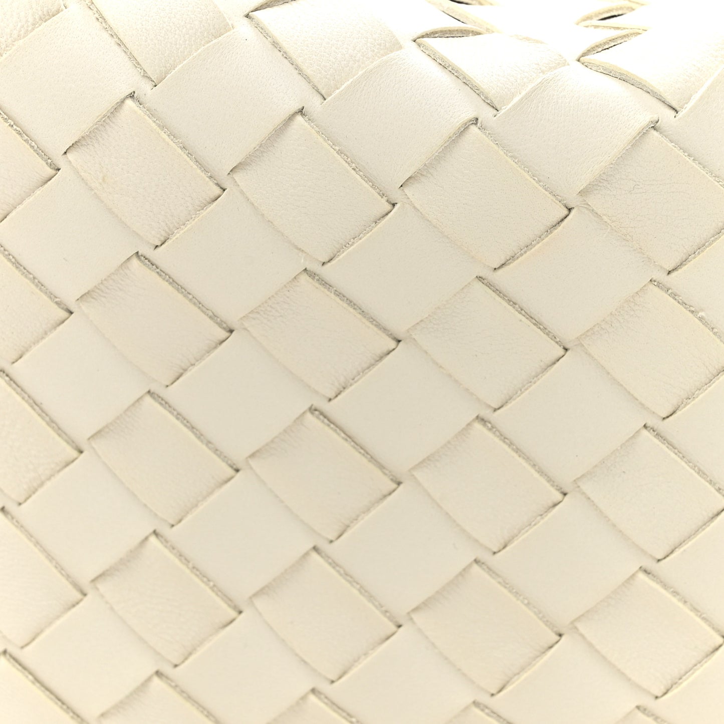 Nappa Intrecciato Medium Turn Pouch White