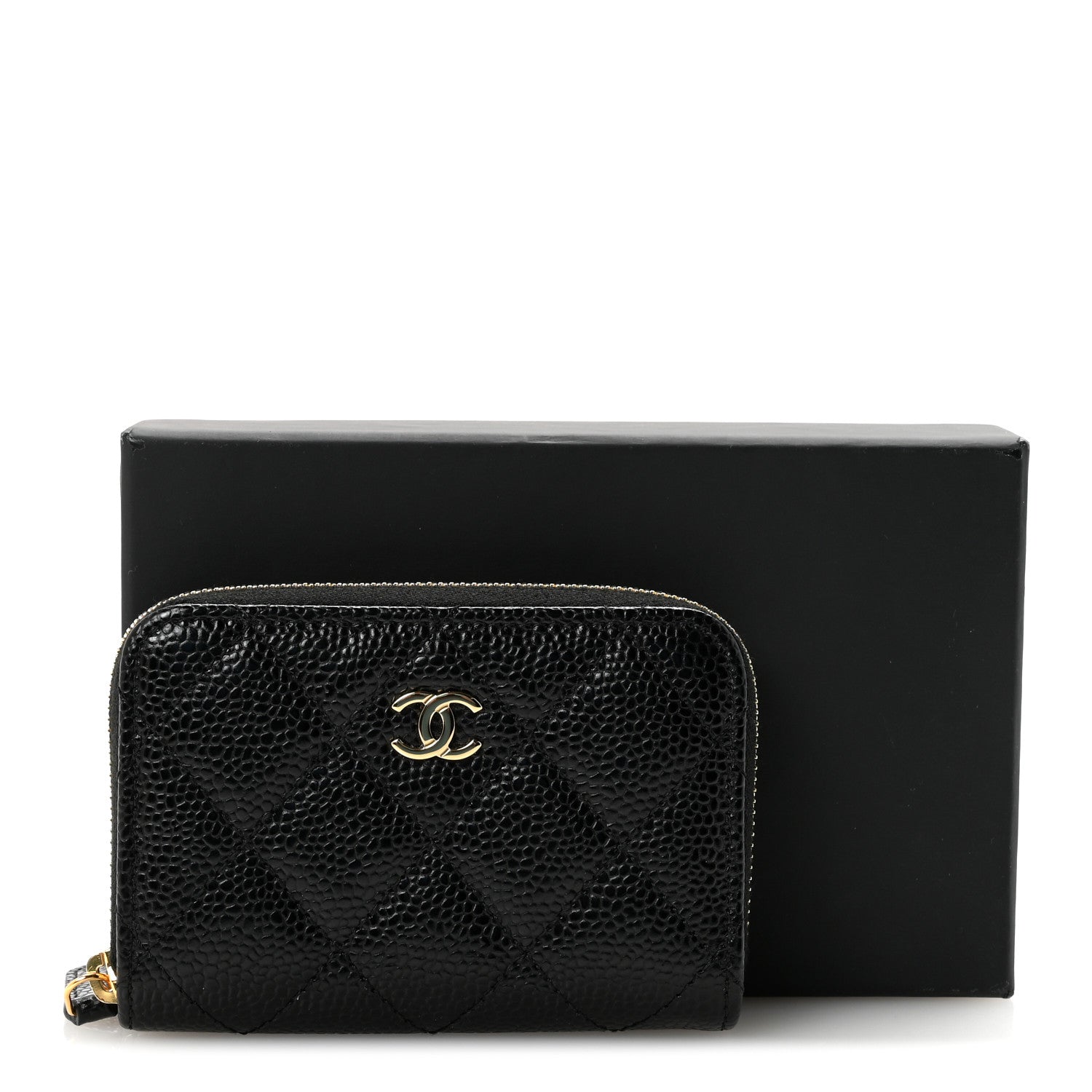 Chanel Caviar Quilted Zip Coin Purse Black 8 of 8