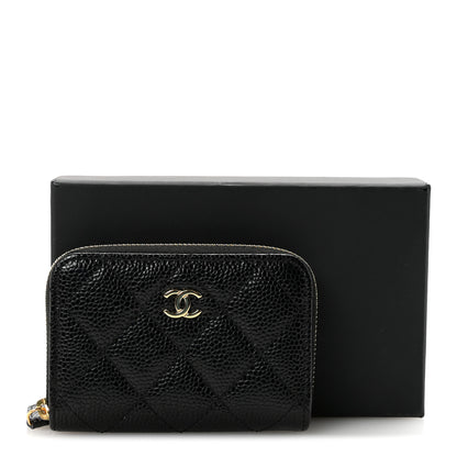 Chanel Caviar Quilted Zip Coin Purse Black 8 of 8