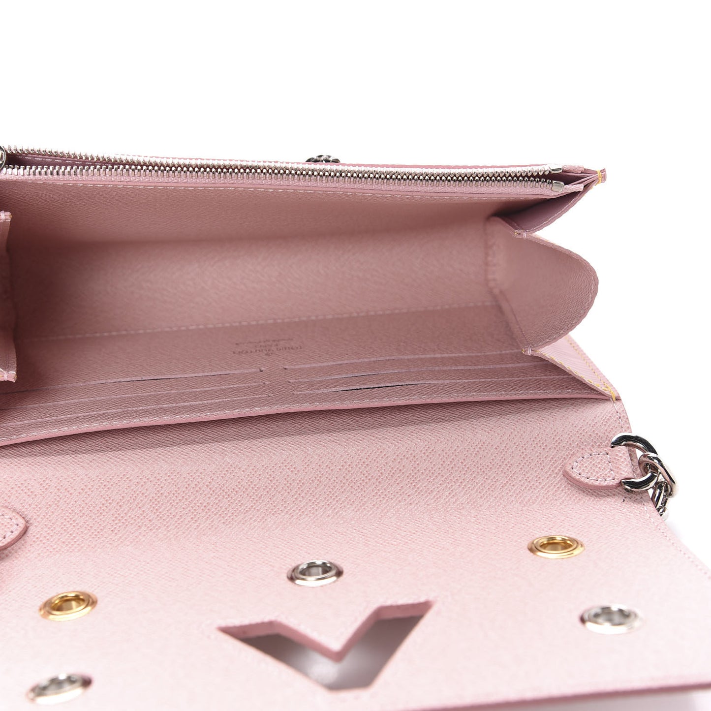 Epi Mechanical Flowers Twist Chain Wallet Rose Ballerine