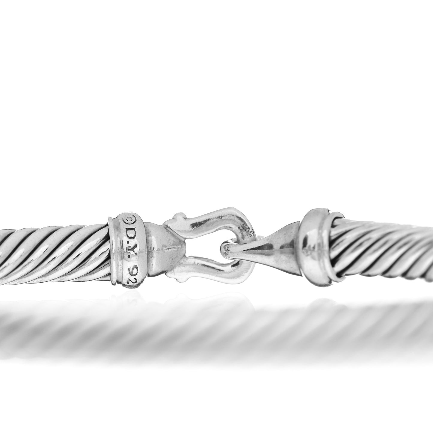 Sterling Silver Diamond 5mm Cable Buckle Bracelet