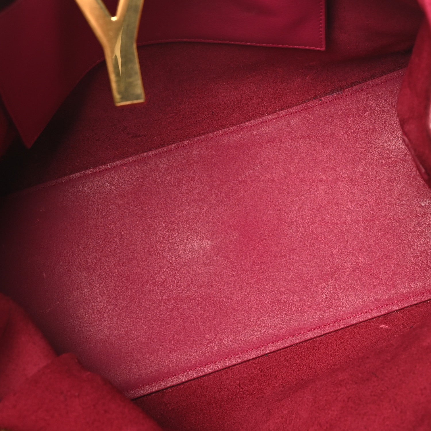 Saint Laurent Calfskin Small Classic Y Cabas Fuchsia 5 of 14
