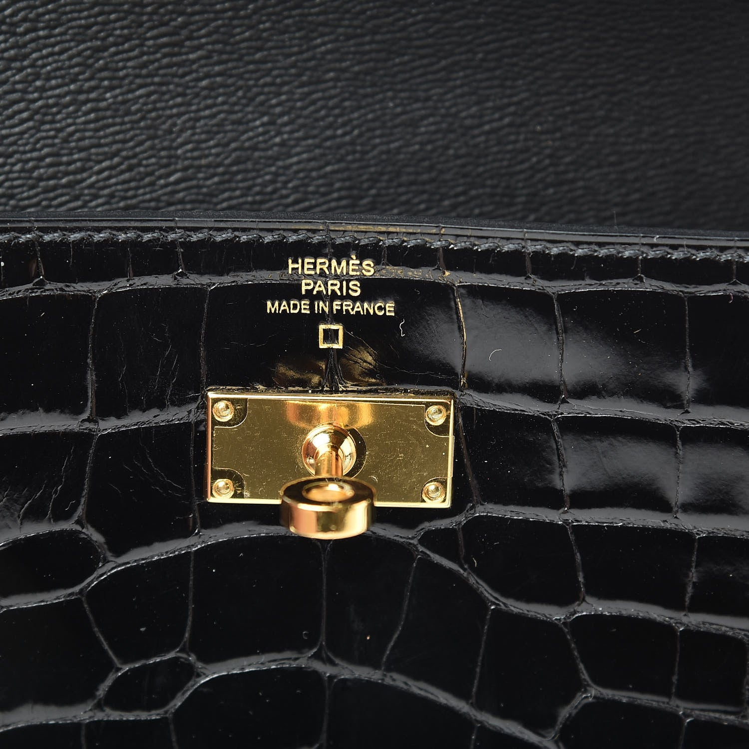 Hermes Shiny Alligator Kelly Longue Wallet Black 8 of 21