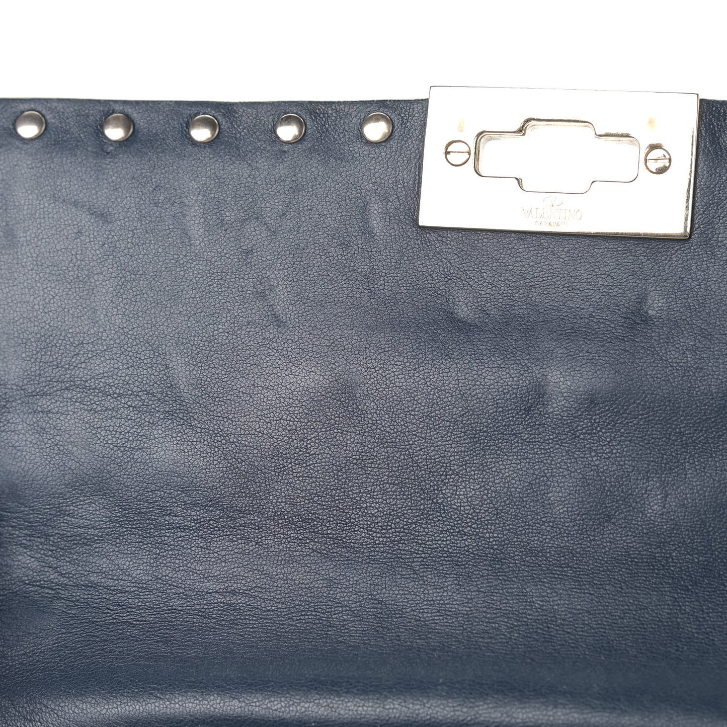 Nappa Medium Rockstud Spike Shoulder Bag Marine