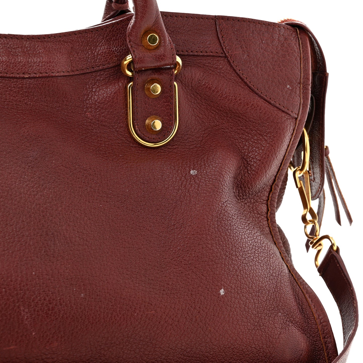 Chevre Gold Metallic Edge Hardware City Bordeaux