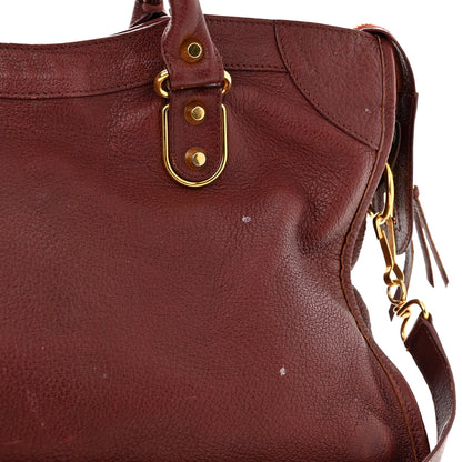 Balenciaga Chevre Gold Metallic Edge Hardware City Bordeaux 12 of 13
