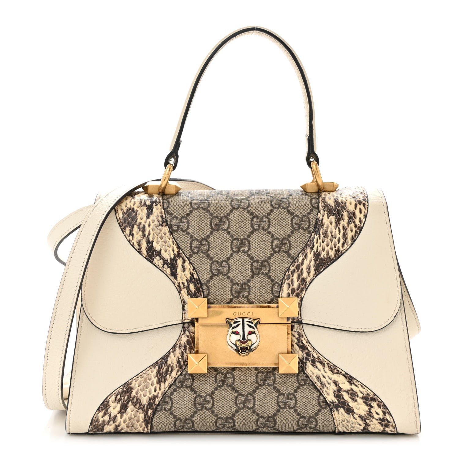 Gucci GG Supreme Monogram Small Osiride Top Handle Bag Beige Gold 1 of 12