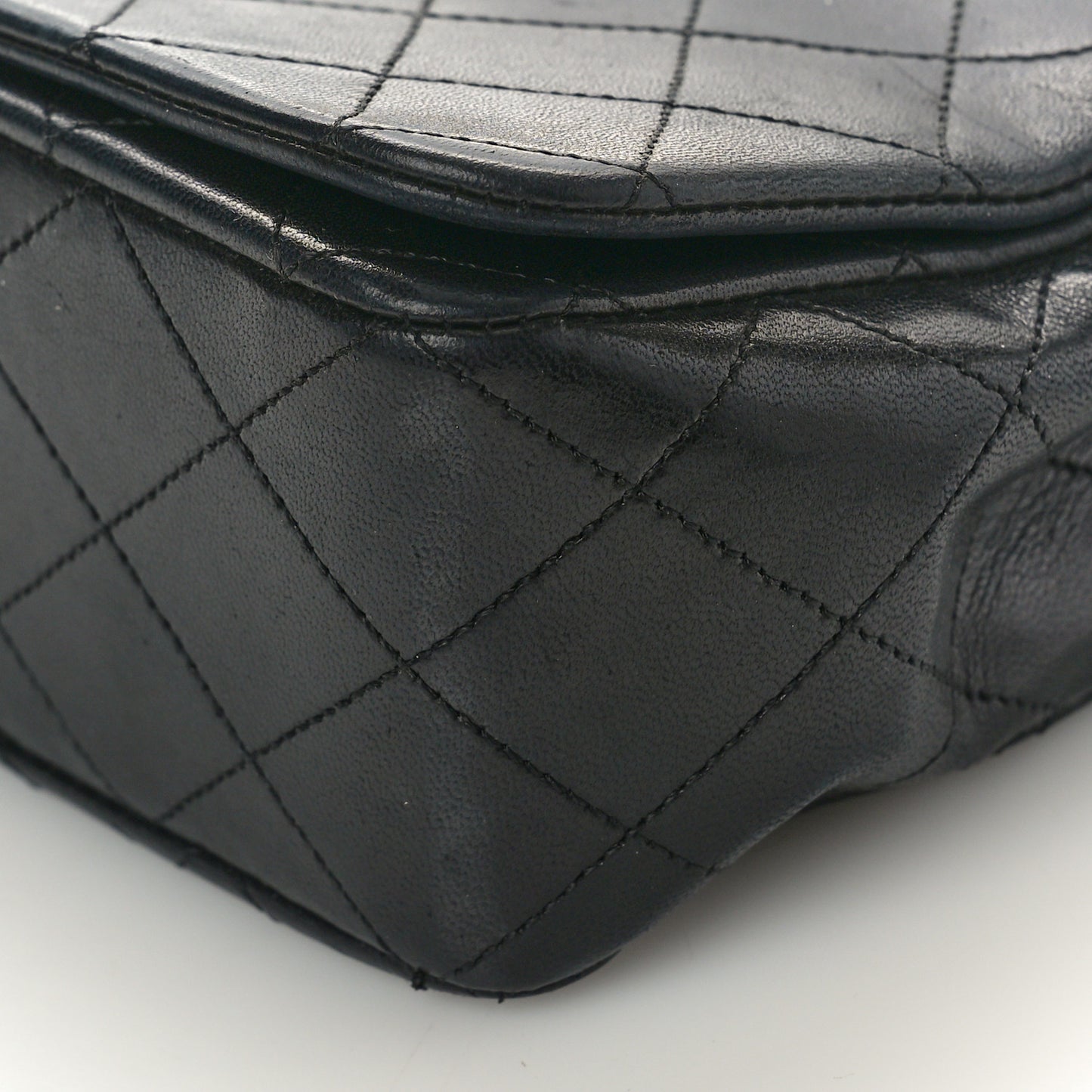 Lambskin Quilted Small Single Flap Black