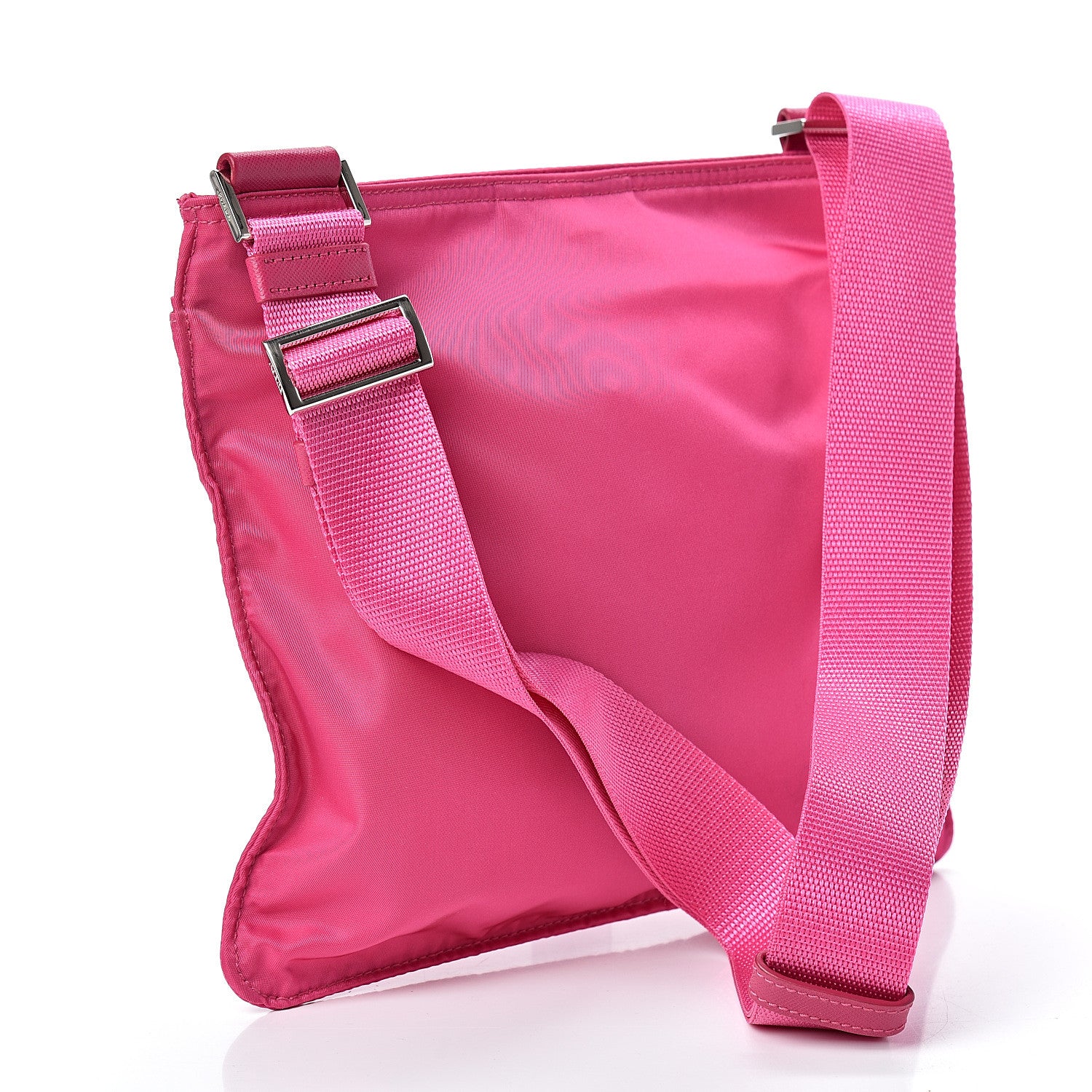 Prada Nylon Vela Flat Messenger Bag Fuxia 2 of 9