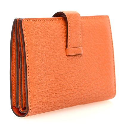 Hermes Chevre Mysore Verso Mini Bearn Wallet Orange Feu 3 of 8