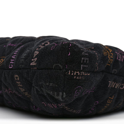Chanel Denim Quilted Denim Mood Maxi Shopping Bag Black Multicolor 19 of 19