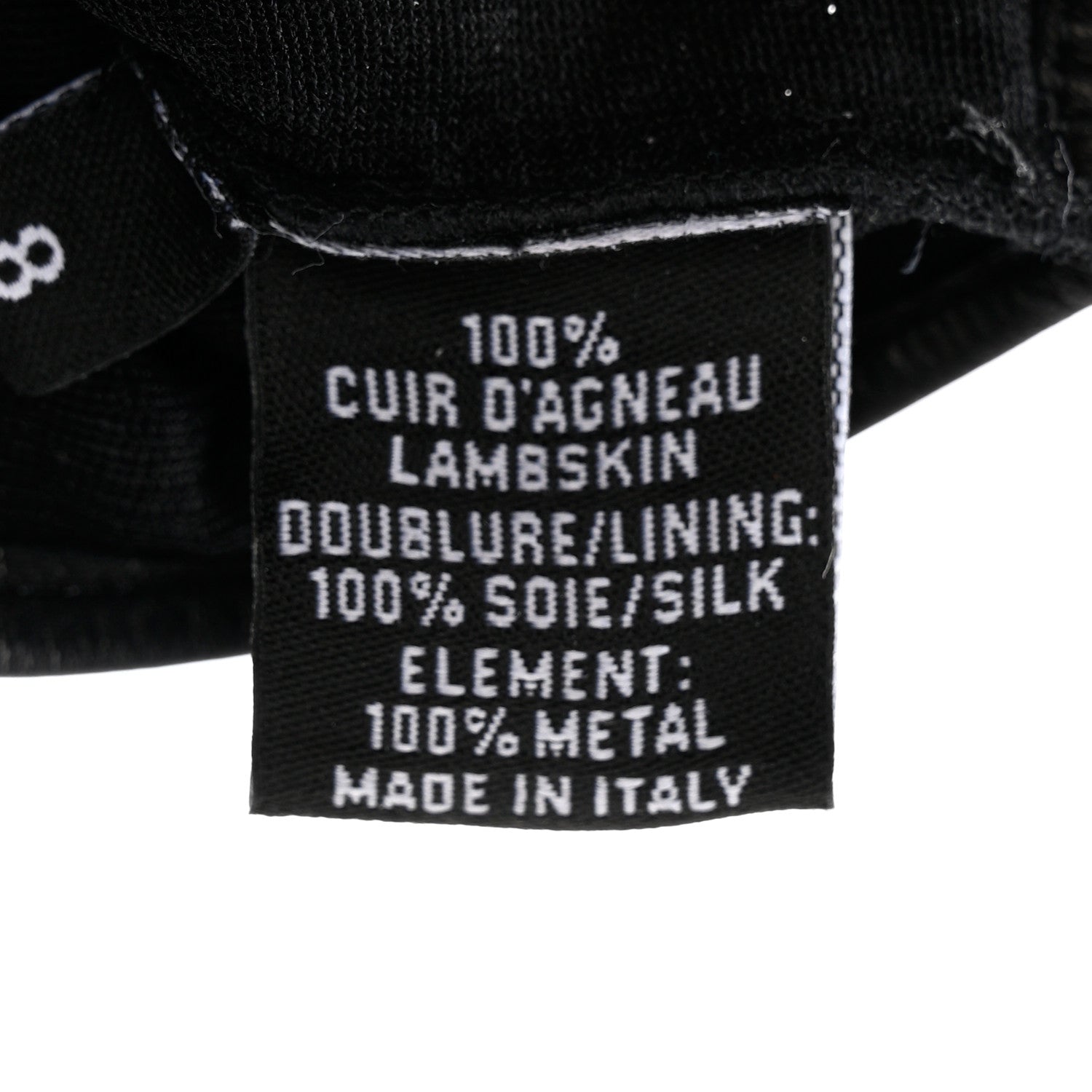 Chanel Lambskin Fingerless Chain CC Gloves 8 Black 4 of 5