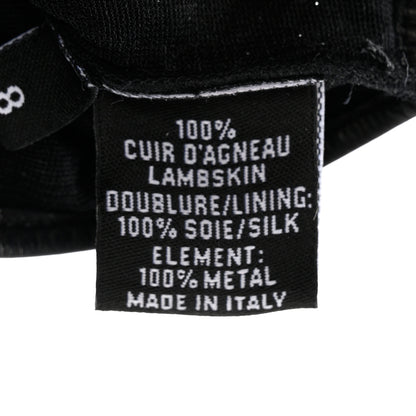 Chanel Lambskin Fingerless Chain CC Gloves 8 Black 4 of 5