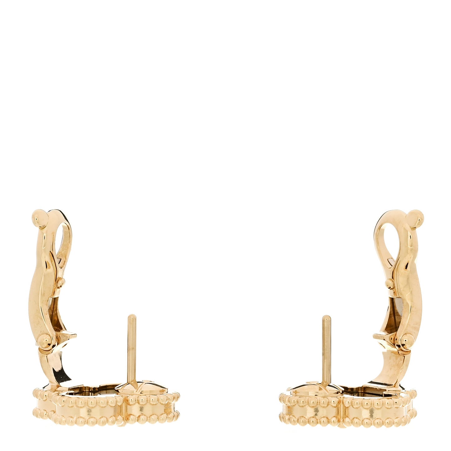 18K Yellow Gold Black Onyx Vintage Alhambra Earrings
