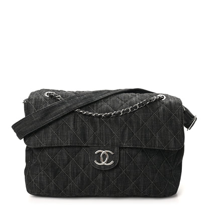 Chanel Denim Quilted Stretch Spirit Messenger Bag Dark Blue 1 of 12