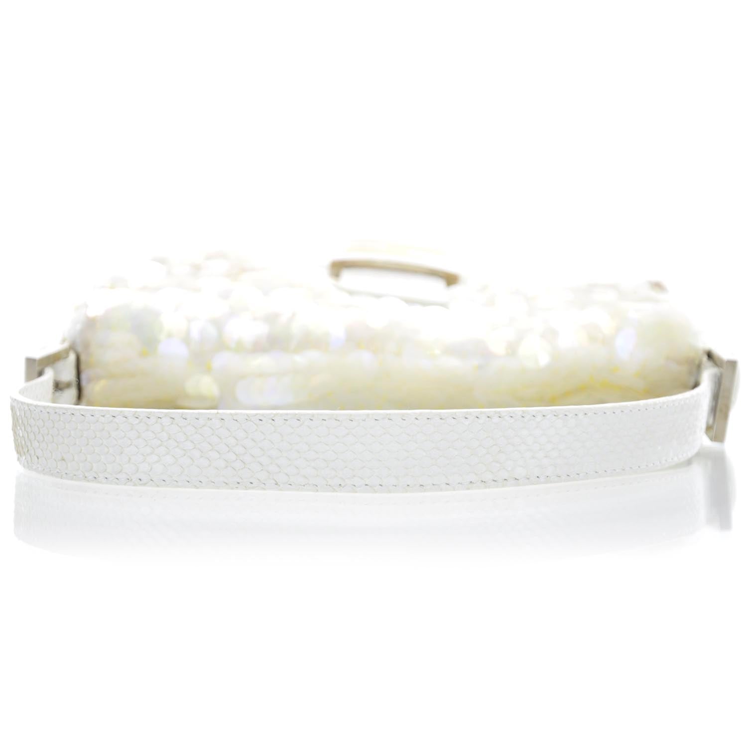 Fendi Sequin Paillettes Snakeskin Baguette 5 of 10