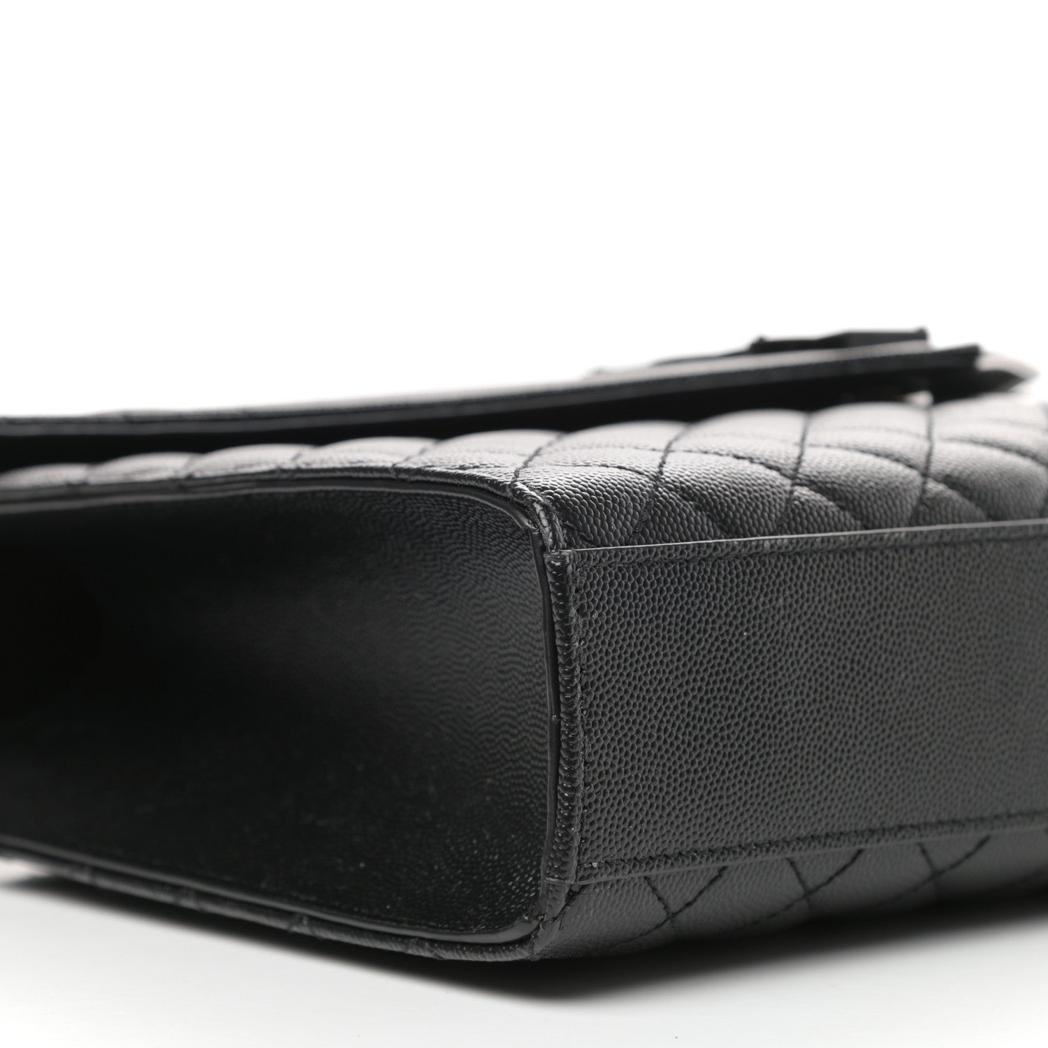 Saint Laurent Grain De Poudre Textured Mixed Matelasse Large Triquilt Monogram Monochrome Satchel Black 7 of 9