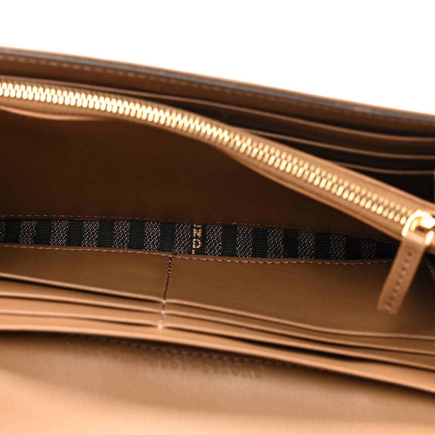 Fabric Jacquard FF 1974 Continental Wallet On Chain Tobacco Moro