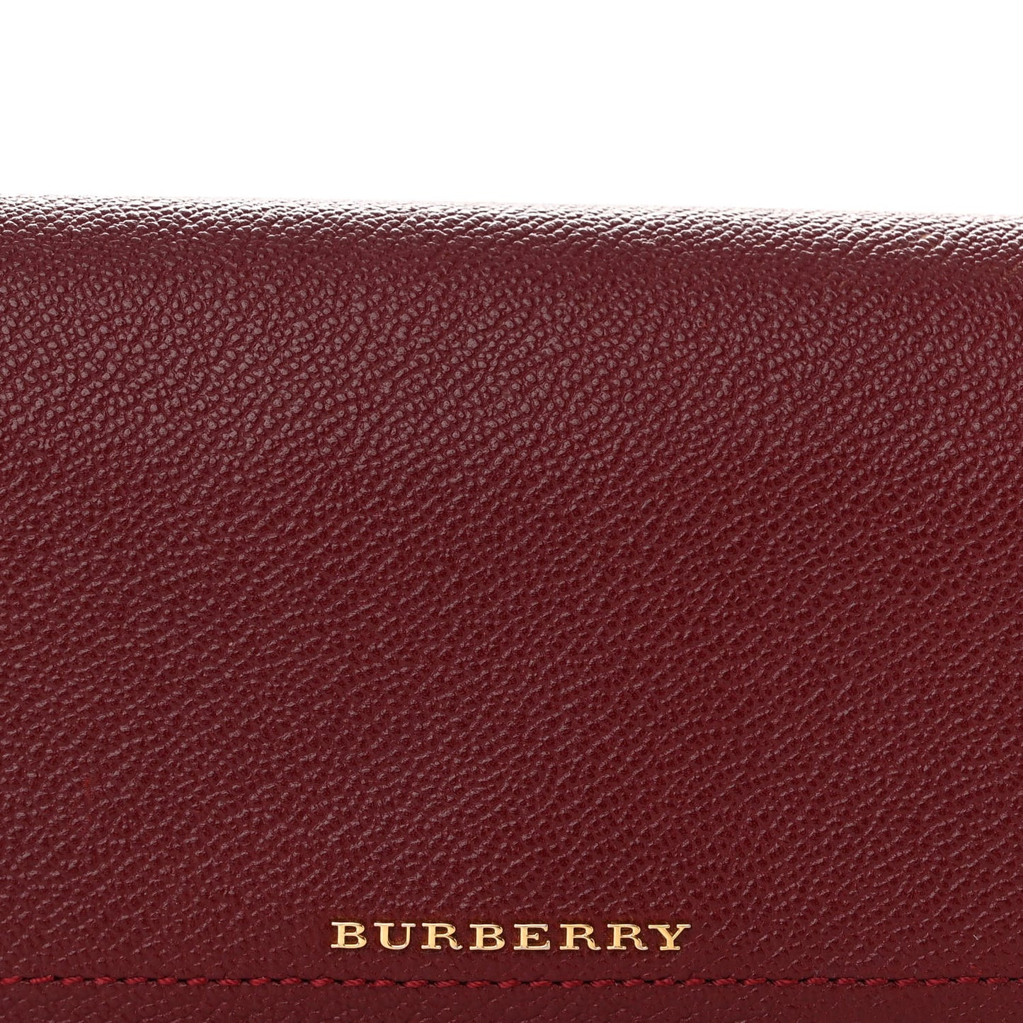 Grainy Calfskin Henley Wallet On Chain Burgundy