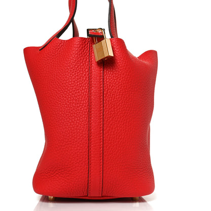 Hermes Taurillon Clemence Picotin Lock 18 PM Rouge De Coeur 7 of 12