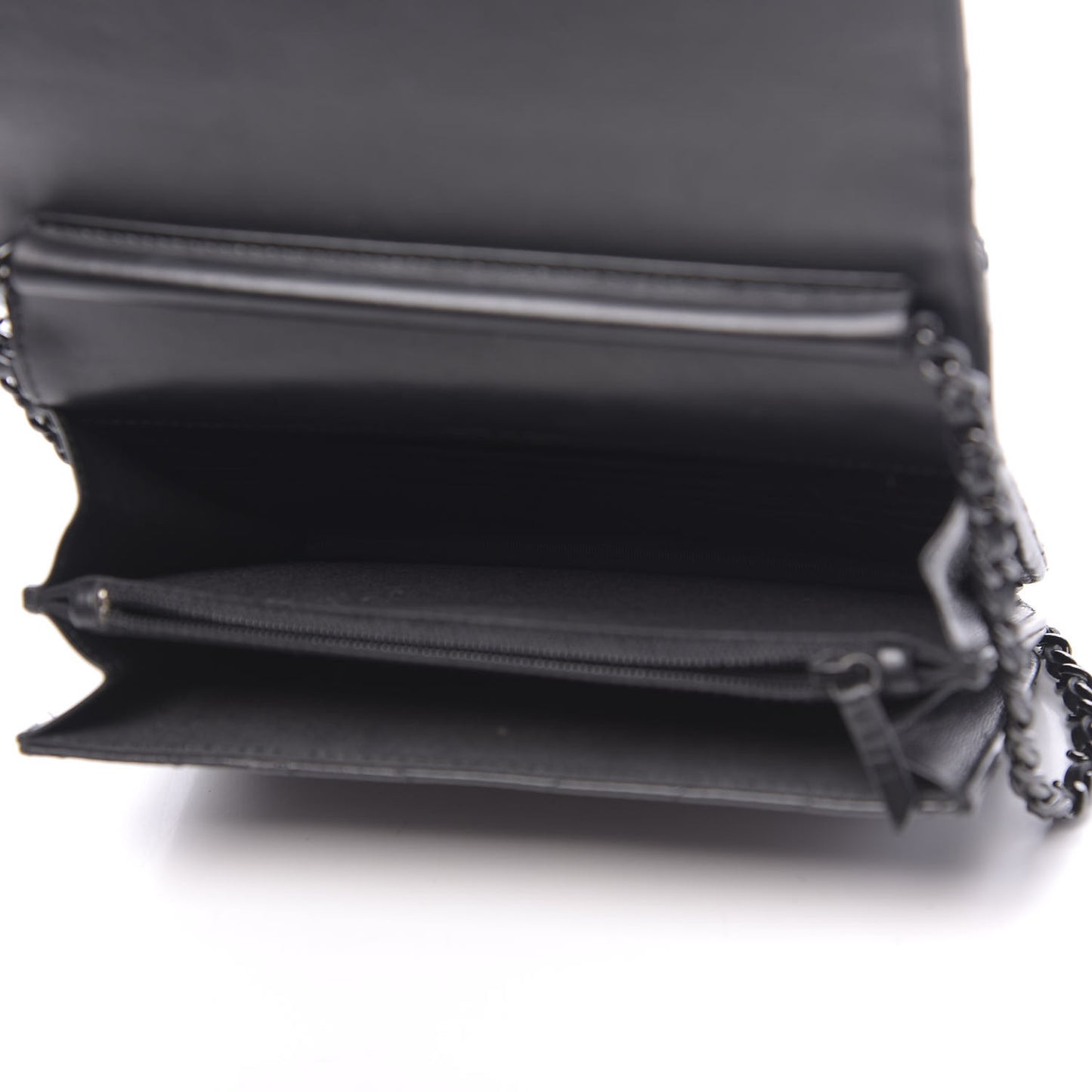 Aged Calfskin Chevron Quilted Reissue 2.55 Square Wallet On Chain WOC So Black