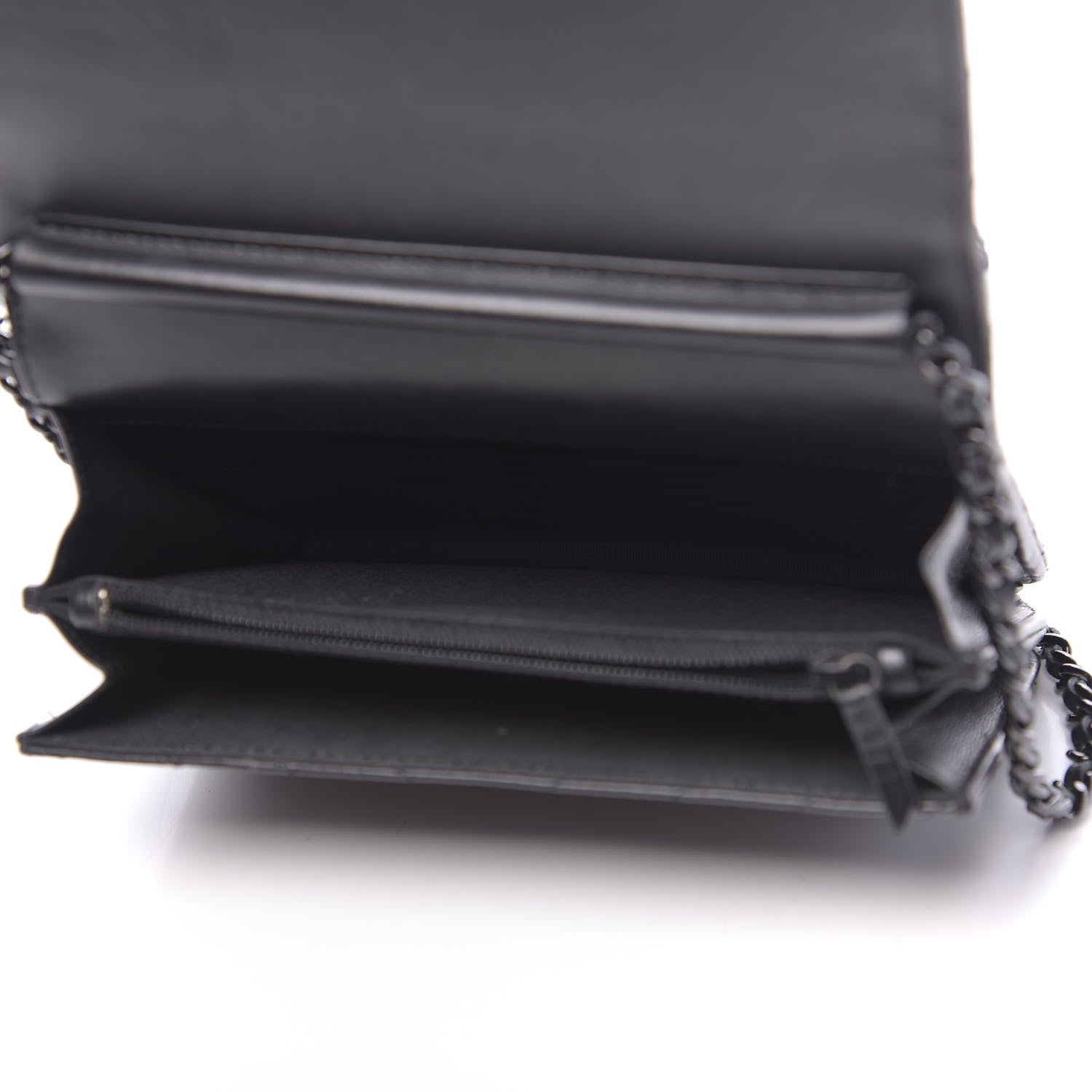 Chanel Aged Calfskin Chevron Quilted Reissue 2.55 Square Wallet On Chain WOC So Black 5 of 12