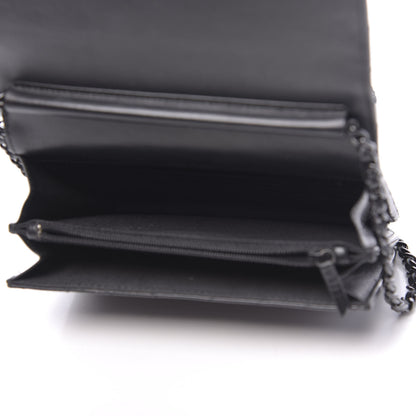 Chanel Aged Calfskin Chevron Quilted Reissue 2.55 Square Wallet On Chain WOC So Black 5 of 12