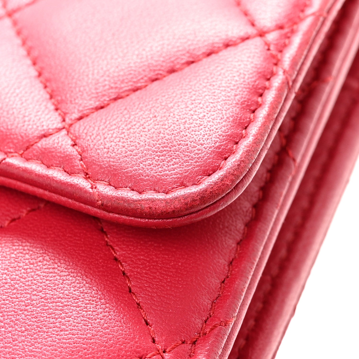 Chanel Lambskin Quilted Large Flap Wallet Dark Pink 9 of 11
