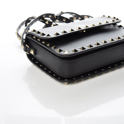 Valentino Garavani Vitello Rockstud Flap Crossbody Bag Black 5 of 9