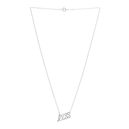 Tiffany 18K White Gold Diamond Small Paloma's Graffiti Kiss Pendant Necklace 3 of 6