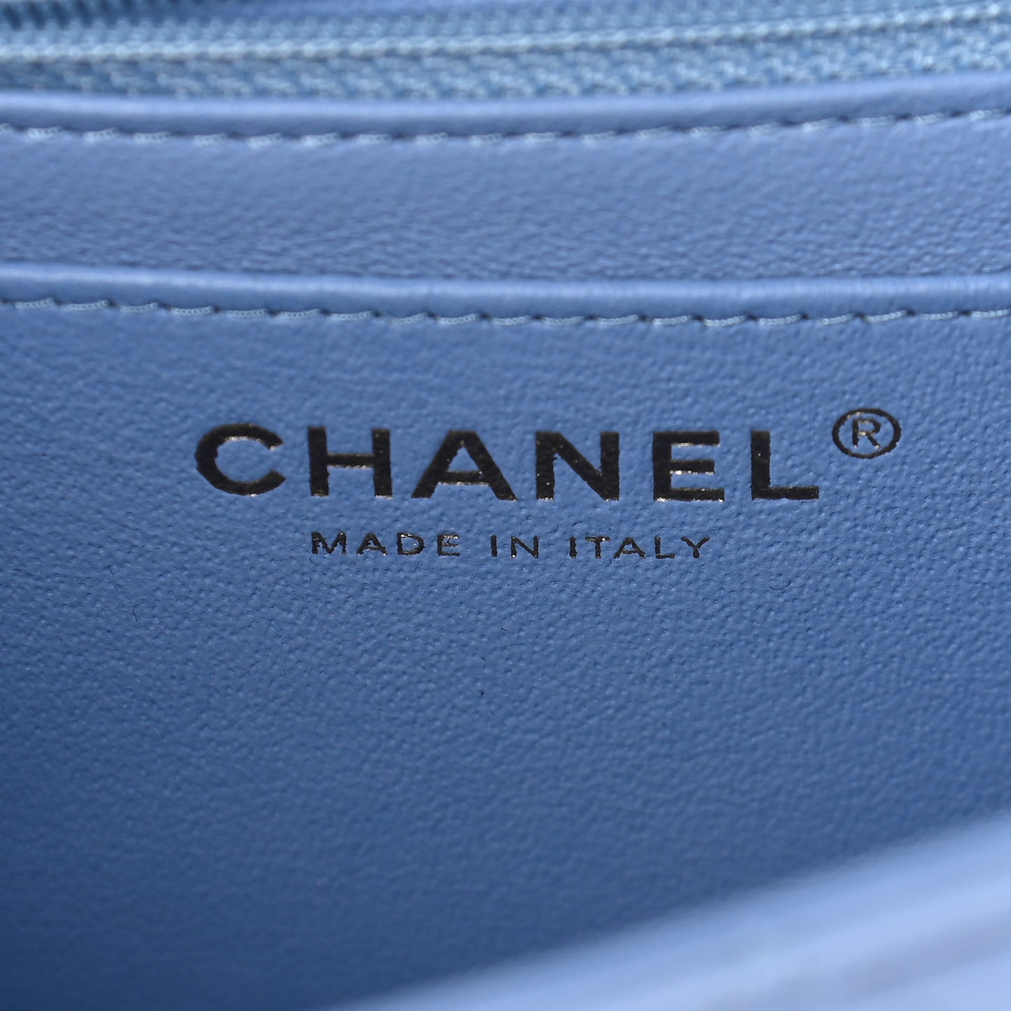 Lambskin Quilted Mini Rectangular Flap Light Blue