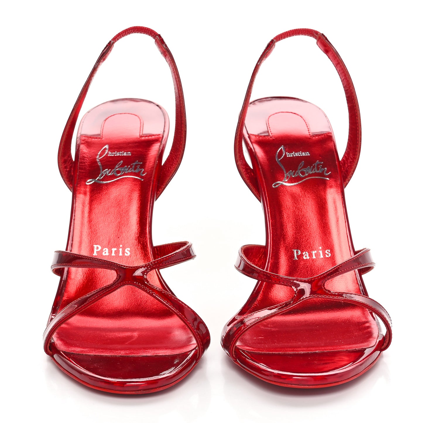 Metallic Patent Psychic Emilie 100 Slingback Sandals 37.5 Loubi