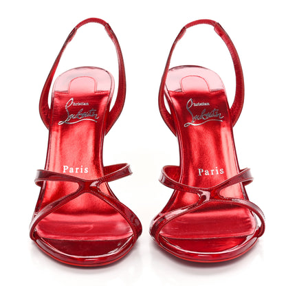 Christian Louboutin Metallic Patent Psychic Emilie 100 Slingback Sandals 37.5 Loubi 2 of 7