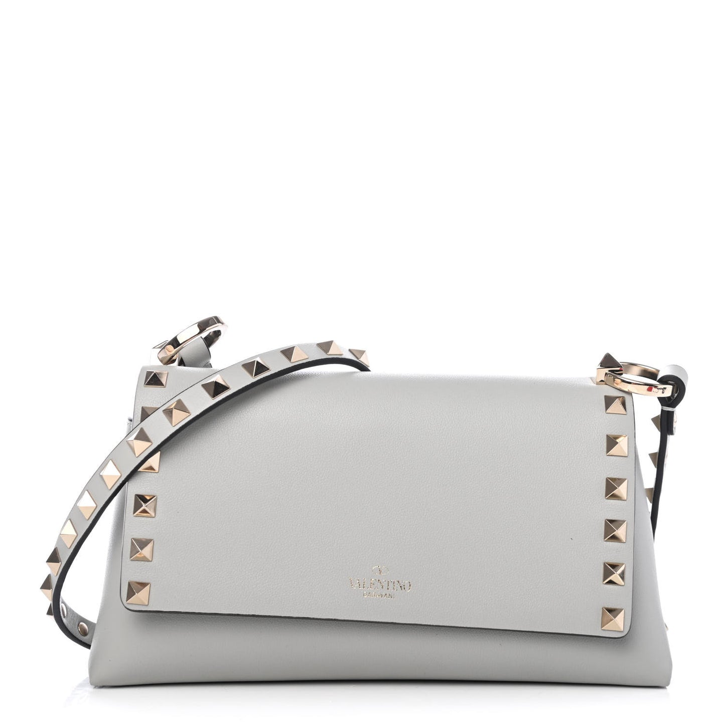 Vitello Rockstud Crossbody Bag Grey