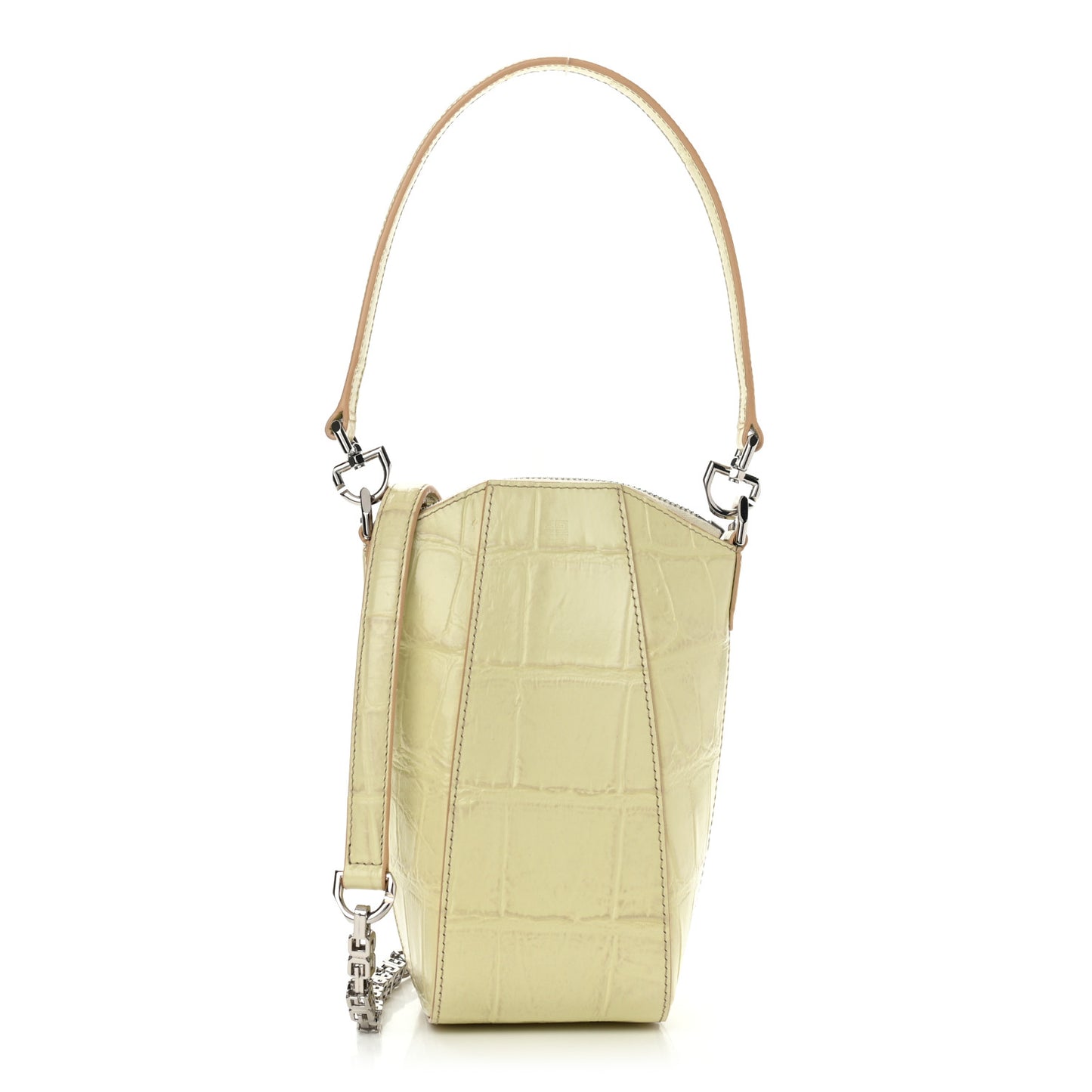 Calfskin Crocodile Embossed Mini Vertical Antigona Natural