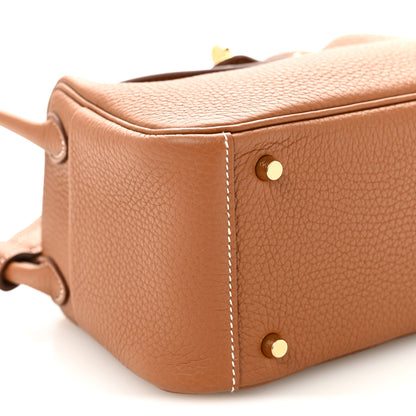Hermes Taurillon Clemence Mini Lindy 20 Gold 9 of 10