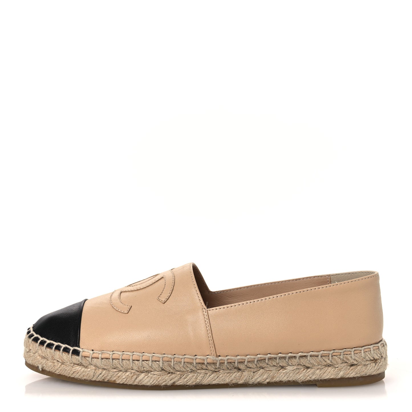 Lambskin CC Espadrilles 40 Beige Black