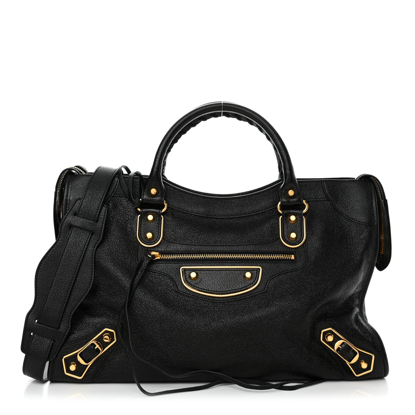 Chevre Gold Metallic Edge Hardware City Black