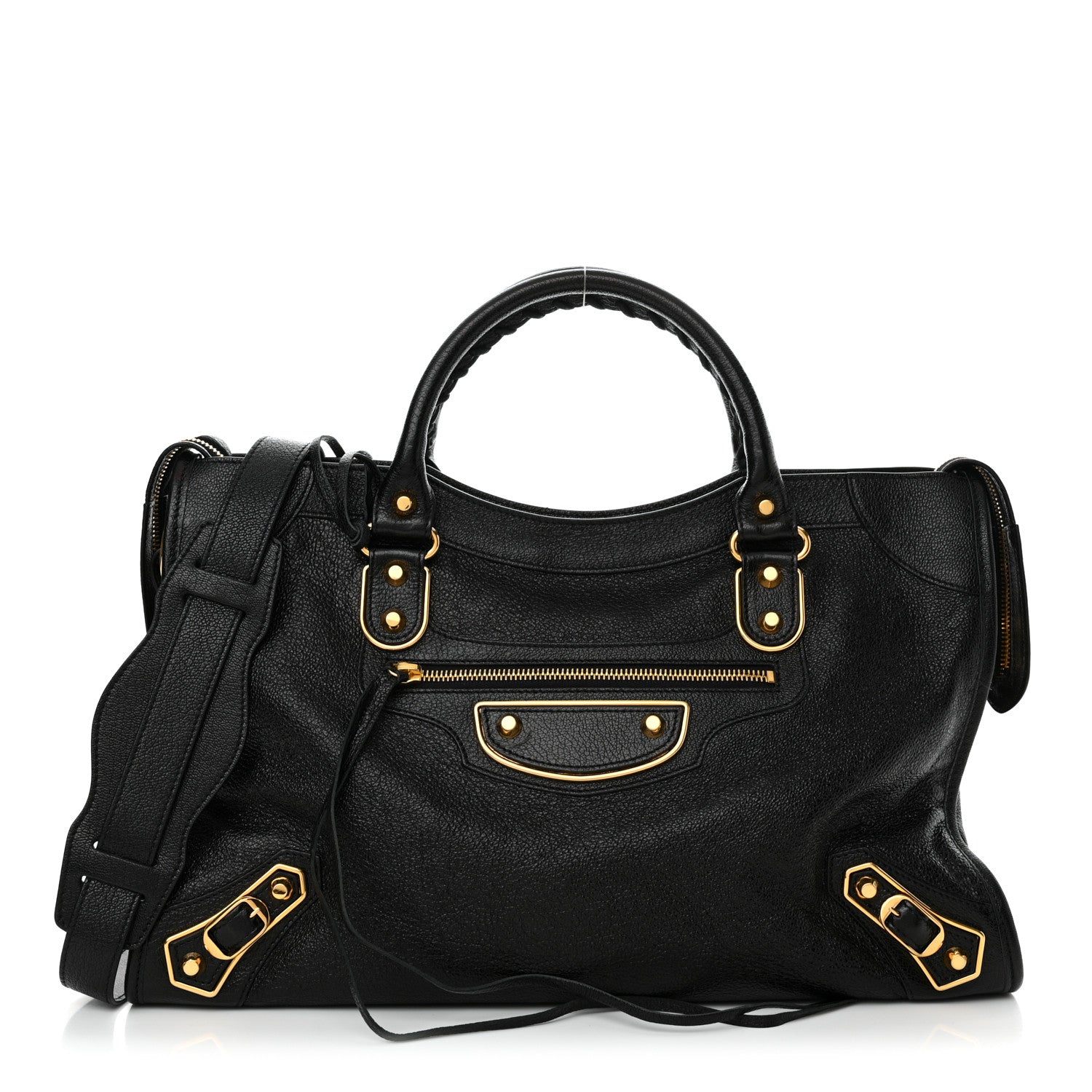 Balenciaga Chevre Gold Metallic Edge Hardware City Black 1 of 12