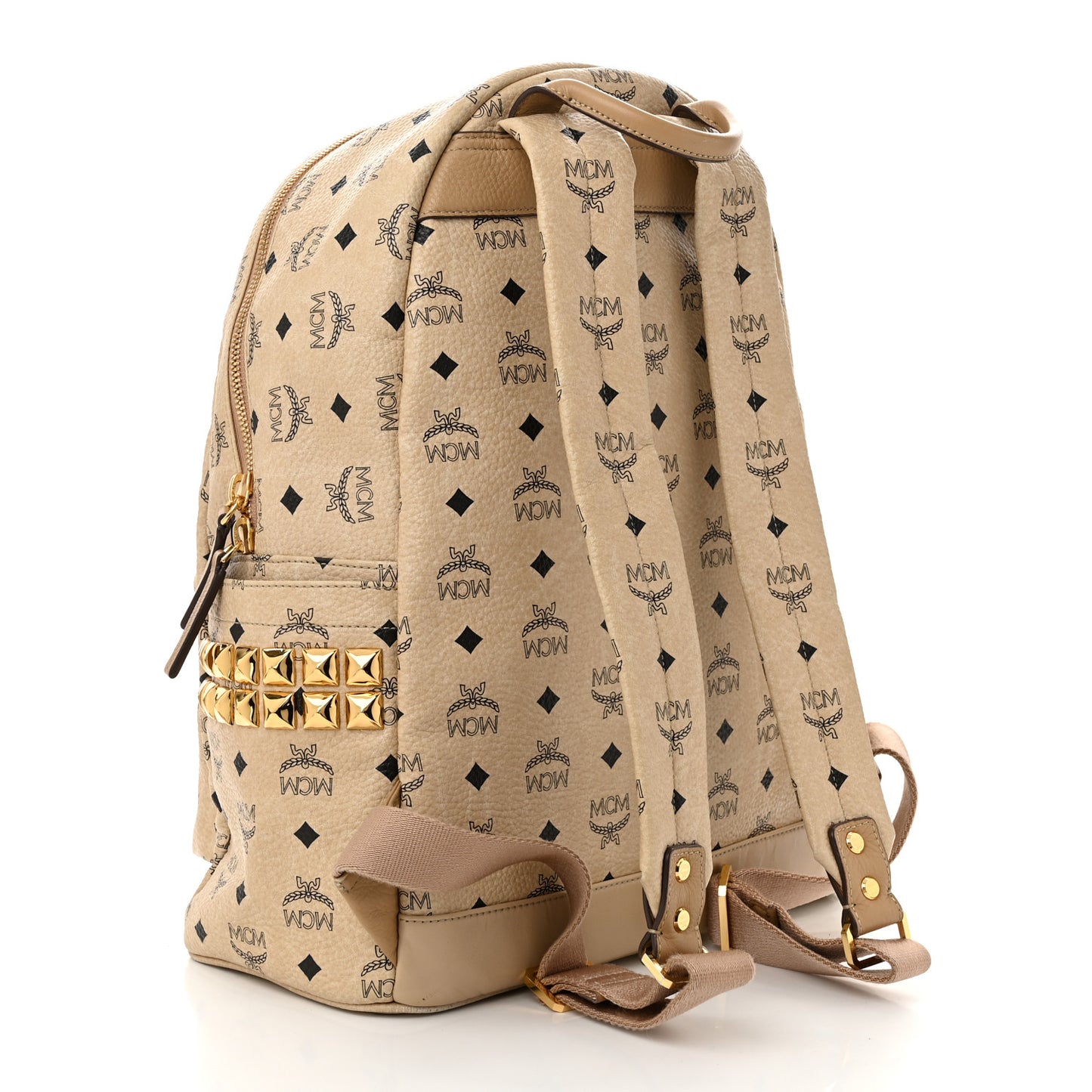 Visetos Medium Studded Stark Backpack Beige