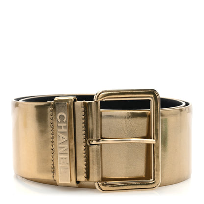 Chanel Metallic Calfskin Logo Belt 85 34 Gold 1 of 4