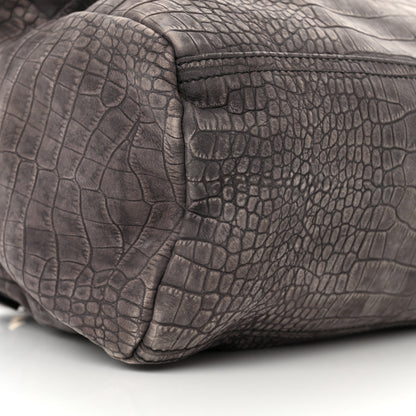 Givenchy Nubuck Crocodile Embossed Medium Pandora Dark Grey 10 of 12