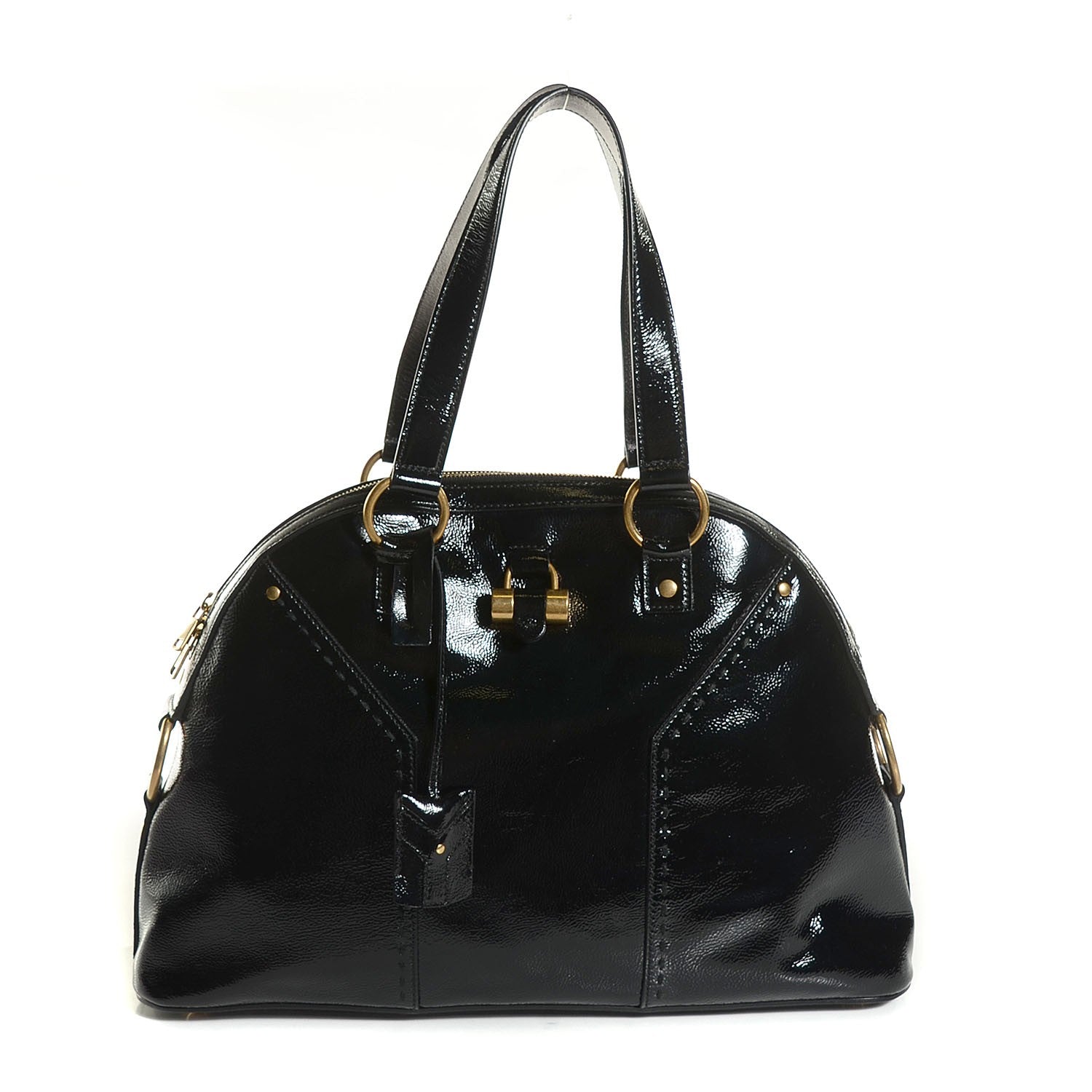 Saint Laurent Patent Calfskin Large Muse Black 1 of 8