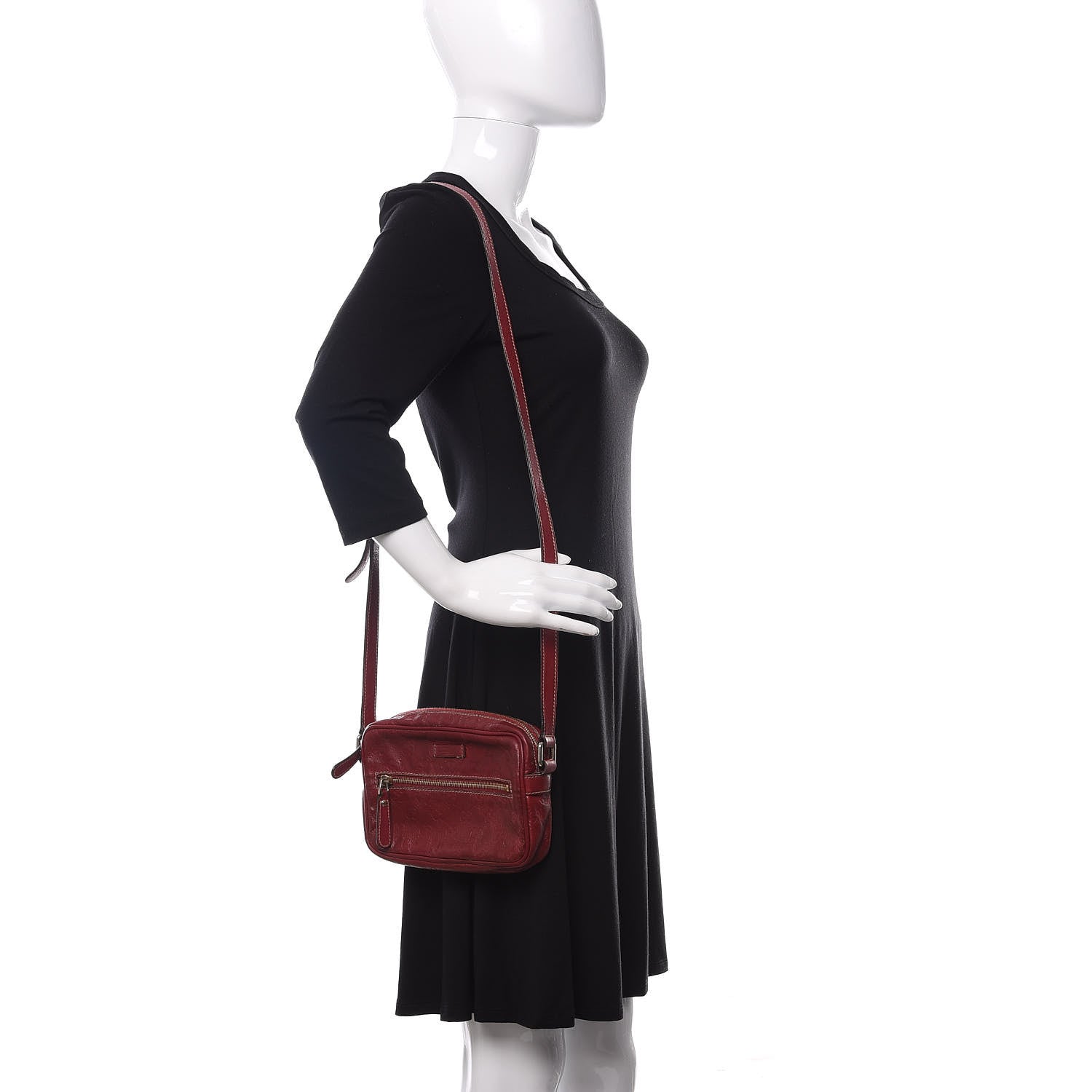 Gucci Guccissima Small Shoulder Bag Red 2 of 14