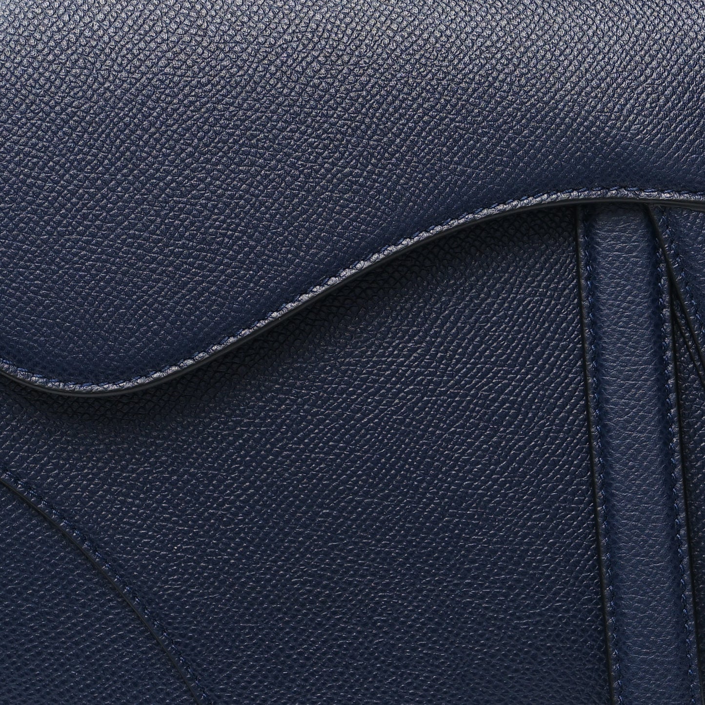 Grained Calfskin Saddle Bag Navy