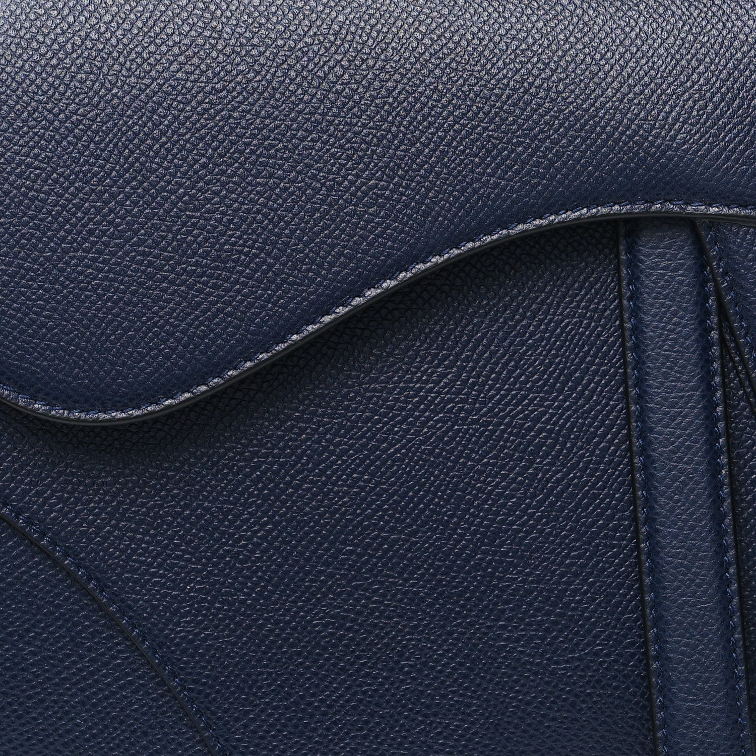 Christian Dior Grained Calfskin Saddle Bag Navy 7 of 9