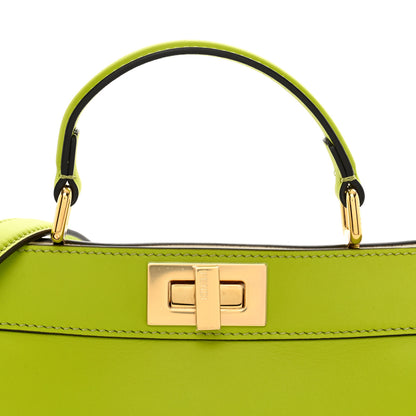 Fendi Vitello Seta Shiny Nappa Small Peekaboo I SEE U Satchel Wasabi White 5 of 11