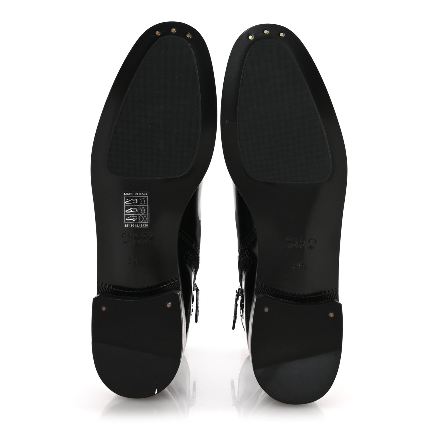 Gucci Brushed Calfskin Michelangelo Slim Horsebit Ankle Boots 39.5 Black 6 of 9