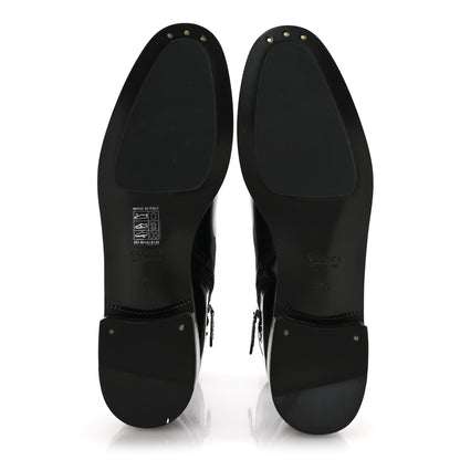 Gucci Brushed Calfskin Michelangelo Slim Horsebit Ankle Boots 39.5 Black 6 of 9